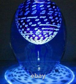 12lb. BERANEK Art Glass Blue Crystal Vase Hand Blown Czech Heavy Skrdlovice