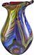 13.5 Inch Tall Murano Teardrop Art Glass Vase With Angled Lip Home Decor
