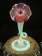 1893 Antique John Walsh Walsh Ruby Cut To Uranium & Opalescent Art Glass Vase