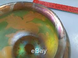 1900's L. C. Tiffany Favrile Art Glass Vase Signed & # BIG SIZE stunning colors