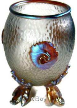 1903 Loetz Art Glass Art Nouveau Iridescent Candia Martele Nautilus Vase