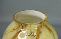 1930 Art Deco Loetz Trumpet Cream Cased Marbled Glass Lamp Light Shade Slag Bell