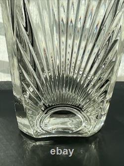 1930 Vintage Leaded Glass Vase Art Deco- Square- France