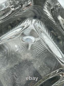 1930 Vintage Leaded Glass Vase Art Deco- Square- France