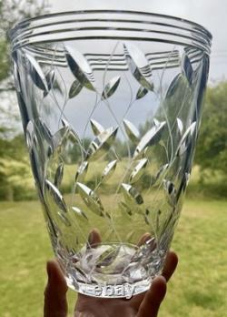 1938 Art Deco Crystal'Leaf' Vase. Clyne Farquharson For Walsh Walsh. Dated'39
