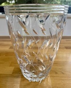 1938 Art Deco Crystal'Leaf' Vase. Clyne Farquharson For Walsh Walsh. Dated'39