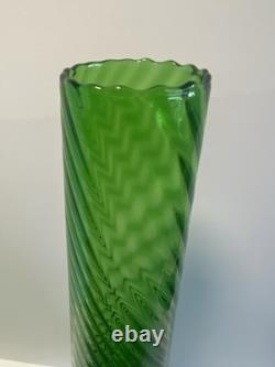 1960s Cristalleria Artistica Toscana Empoli Glass Vase 50cm Emerald Green
