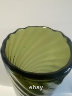 1960s Cristalleria Artistica Toscana Empoli Glass Vase 50cm Olive? Green