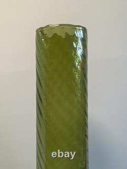 1960s Cristalleria Artistica Toscana Empoli Glass Vase 50cm Olive? Green