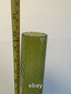 1960s Cristalleria Artistica Toscana Empoli Glass Vase 50cm Olive? Green