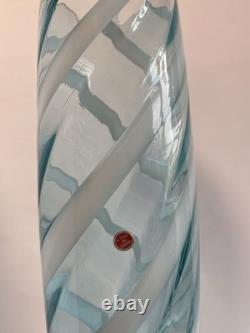 1960s Cristalleria Artistica Toscana Empoli floor Glass Vase 50cm candy? Stripe