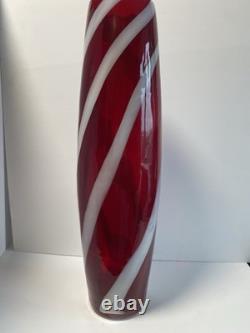 1960s Cristalleria Artistica Toscana Empoli floor Glass Vase 50cm candy? Stripe
