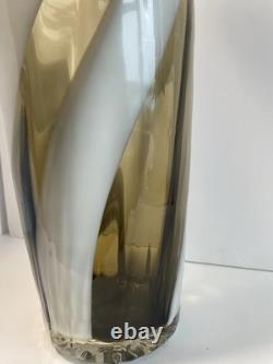 1960s Cristalleria Artistica Toscana Empoli floor Glass Vase 50cm candy? Stripe