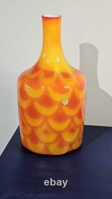 1960s Mid Century Swedish Art Glass Vase By Elme Glasbruk, Carl-Olof Borgarp