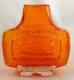 1960s Whitefriars Textured Tangerine Art Glass Tv Vase 9677 Geoffrey Baxter