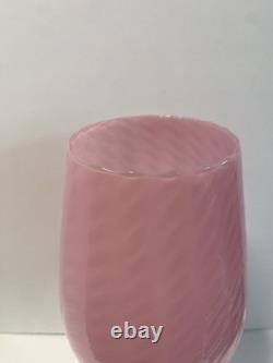 1960s cameo stemmed stelvia empoli Pink Opaline Glass