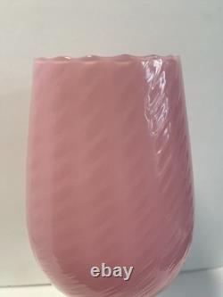 1960s cameo stemmed stelvia empoli Pink Opaline Glass