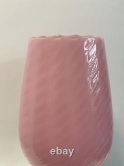 1960s cameo stemmed stelvia empoli Pink Opaline Glass