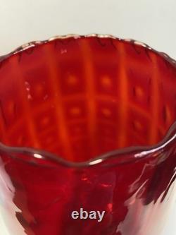1960s cameo stemmed stelvia empoli glass Optic Red