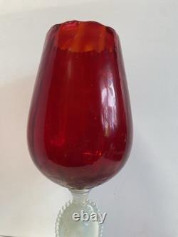 1960s cameo stemmed stelvia empoli glass Optic Red
