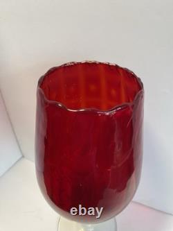 1960s cameo stemmed stelvia empoli glass Optic Red