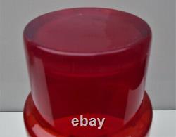 1970's Riihimaki large red glass vase with clear casing