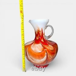 1970s Carlo Moretti Opaline Art Glass Jug