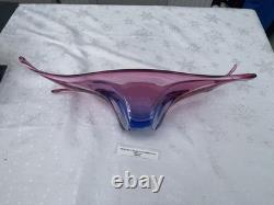 1970s Murano 52cm Centre Peice Art Glass Sculpture In Pink & Blue
