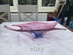 1970s Murano 52cm Centre Peice Art Glass Sculpture In Pink & Blue