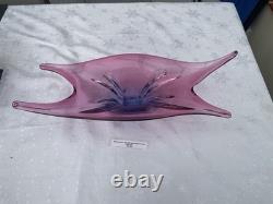 1970s Murano 52cm Centre Peice Art Glass Sculpture In Pink & Blue