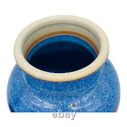 1991 WALT GLASS Pottery McQueeny Texas Lg 8 Bulbous Vase Drip Glaze OOAK Signed
