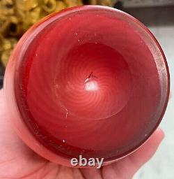 19th Century Near Pair of Steven's And William's Pompeian Swirl Art Glass Vases