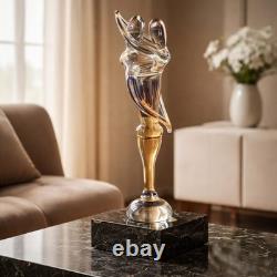 2 ×Art Glass Sculpture Lovers Warm Embrace Unstamped or Signed No Base