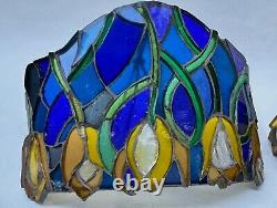 (2) Vintage Arts & Crafts Mission Art Glass Tulip Sconce Shades