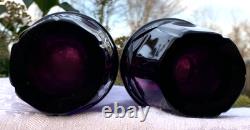 2 X Karlsbad Moser Art Deco Glass Vases Cut Panels & Hunters