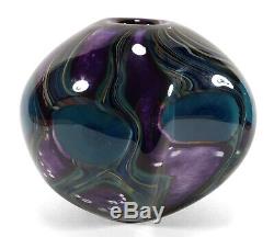 2008 Robert Eickholt Studio Art Glass Paperweighted Vase Undersea Anemones Heavy