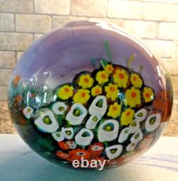 2008 Shawn Messenger Landscape Series Millefiori Murrini Flowers Art Glass Vase