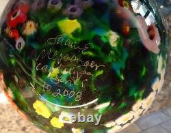 2008 Shawn Messenger Landscape Series Millefiori Murrini Flowers Art Glass Vase