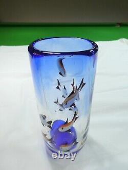 20th Century 34cm Murano Art Glass Ocean Underwater Fish Aquarium Vase