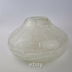 20th Century Art Glass Crackle Effect White Interior Vase Sia Collection 5.23kg