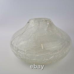 20th Century Art Glass Crackle Effect White Interior Vase Sia Collection 5.23kg