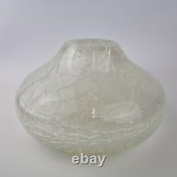 20th Century Art Glass Crackle Effect White Interior Vase Sia Collection 5.23kg