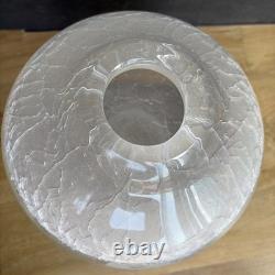 20th Century Heavy Art Glass Crackle Effect White Interior Vase Sia Collection