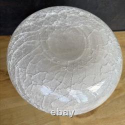 20th Century Heavy Art Glass Crackle Effect White Interior Vase Sia Collection
