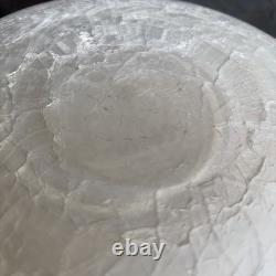20th Century Heavy Art Glass Crackle Effect White Interior Vase Sia Collection