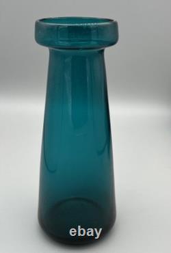 3 mid century modern art glass vase Scandinavian Riihimaki Style purple teal 70s