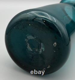 3 mid century modern art glass vase Scandinavian Riihimaki Style purple teal 70s