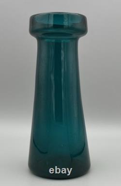 3 mid century modern art glass vase Scandinavian Riihimaki Style purple teal 70s