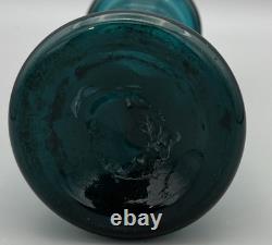 3 mid century modern art glass vase Scandinavian Riihimaki Style purple teal 70s