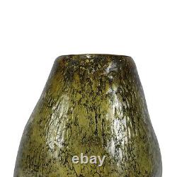 36.5cm Amber Yellow Glass Art Vase Handmade Indoor Home Decor Shelf Flower Vase